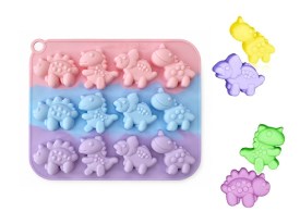 Molde silicona tricolor 12 dinosaurios bombones